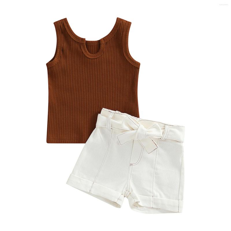 Clothing Sets Kids Summer Baby Girls Shorts Suit Solid Knitted Sleeveless Tank Tops Belted White Denim 2Pcs Set 6M-4T, Picture shown
Clothing Sets Kids Summer Baby Girls Shorts Suit Solid Knitted Sleeveless Tank Tops Belted White Denim 2Pcs Set 6M-4T, Picture shown
