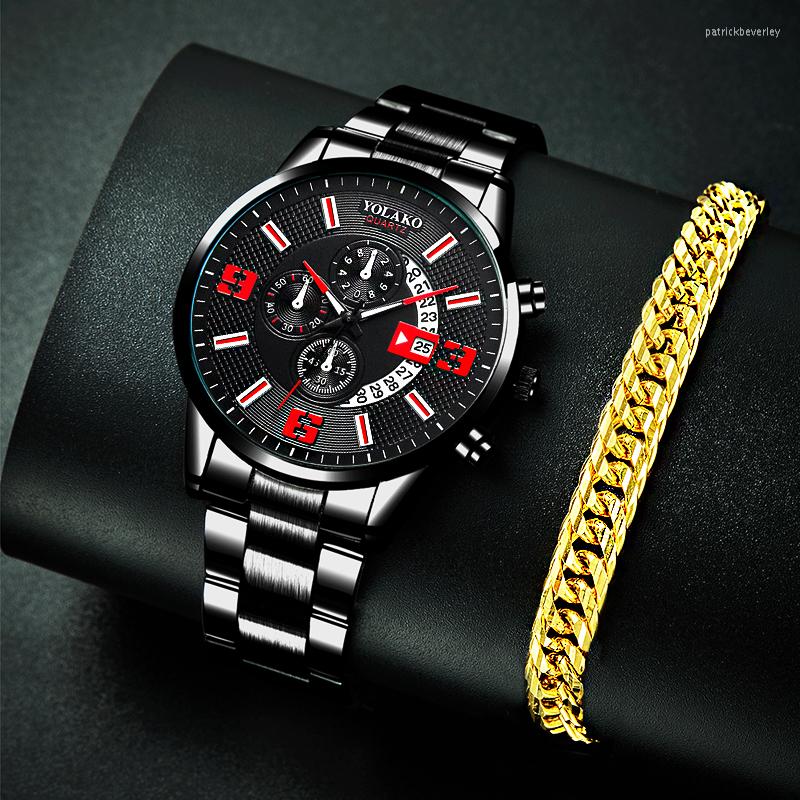 Wristwatches Reloj Hombre Fashion Men Stainless Steel Watch Luxury Calendar Quartz Wristwatch Man Business Bracelet Watches Relogio, As shown 2
Wristwatches Reloj Hombre Fashion Men Stainless Steel Watch Luxury Calendar Quartz Wristwatch Man Business Bracelet Watches Relogio, As shown 2