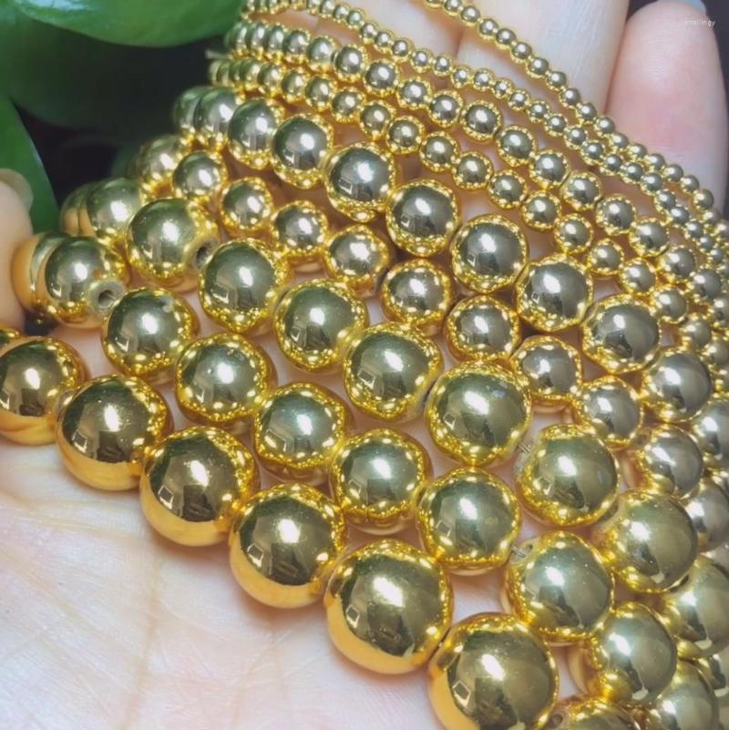 Beads 2-12mm Natural Stone Smooth Plated Gold Color Hematite Round Loose For Jewelry Making Perles Bracelet Accessories
Beads 2-12mm Natural Stone Smooth Plated Gold Color Hematite Round Loose For Jewelry Making Perles Bracelet Accessories