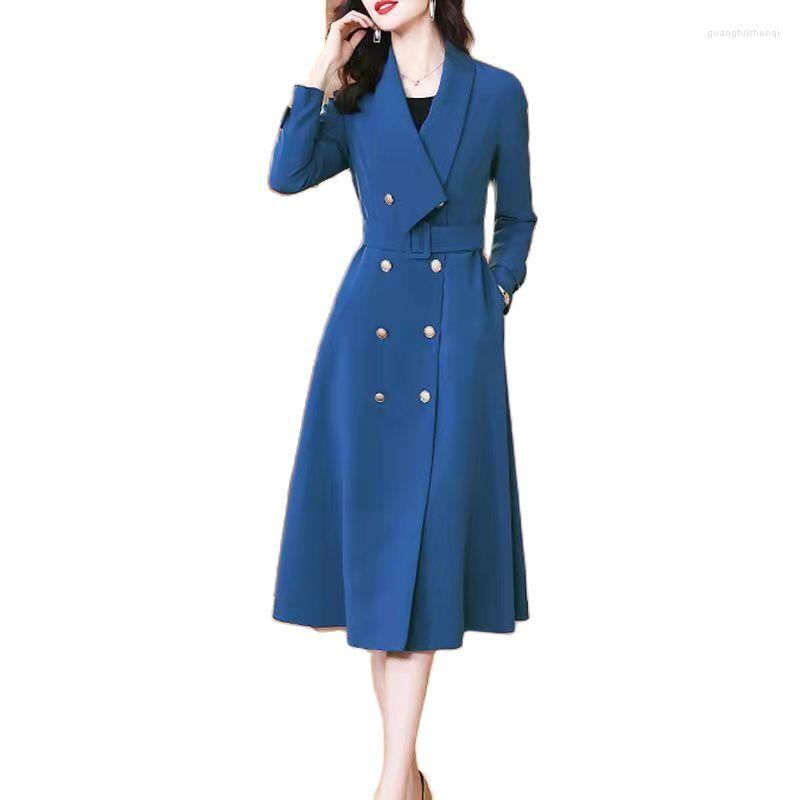 Women' Trench Coats Fashion Mid-Length Windbreaker Women 2022 Spring Autumn Professional Temperament Blue Black Over The Knee Coa
Women' Trench Coats Fashion Mid-Length Windbreaker Women 2022 Spring Autumn Professional Temperament Blue Black Over The Knee Coa