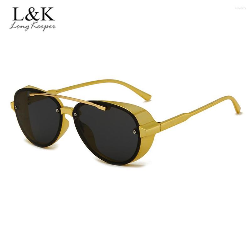 Sunglasses LongKeeper Retro Steampunk Men Women Brand Design Metal Side Shiled Glasses Male Classic Pilot Sun UV400
Sunglasses LongKeeper Retro Steampunk Men Women Brand Design Metal Side Shiled Glasses Male Classic Pilot Sun UV400