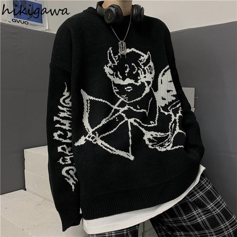 Women's Sweaters Winter Sweater Women Streetwear Oversized Tops Mujer Angel Jacquard Knitted Jumper Pull Femme Korean Casual Thicked Pullovers 221006, Black
Women's Sweaters Winter Sweater Women Streetwear Oversized Tops Mujer Angel Jacquard Knitted Jumper Pull Femme Korean Casual Thicked Pullovers 221006, Black