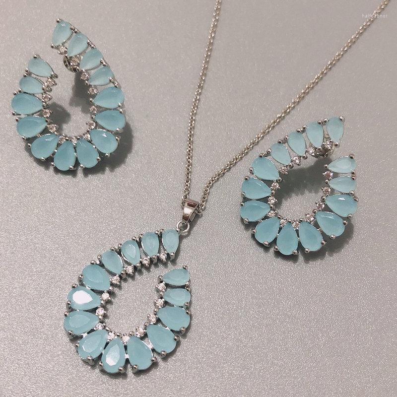 Necklace Earrings Set Bilincolor Fashion Light Blue Stone Simple Bridal Wedding And Party For Women, Picture shown
Necklace Earrings Set Bilincolor Fashion Light Blue Stone Simple Bridal Wedding And Party For Women, Picture shown