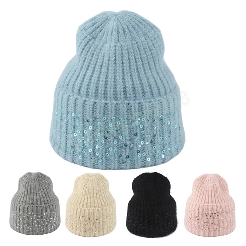Winter Cap Real Rabbit Fur Knit Beanies For Women Girls Fashion Bling Sequins Luxury Hat Warm Knitted Skullies Beanies
Winter Cap Real Rabbit Fur Knit Beanies For Women Girls Fashion Bling Sequins Luxury Hat Warm Knitted Skullies Beanies