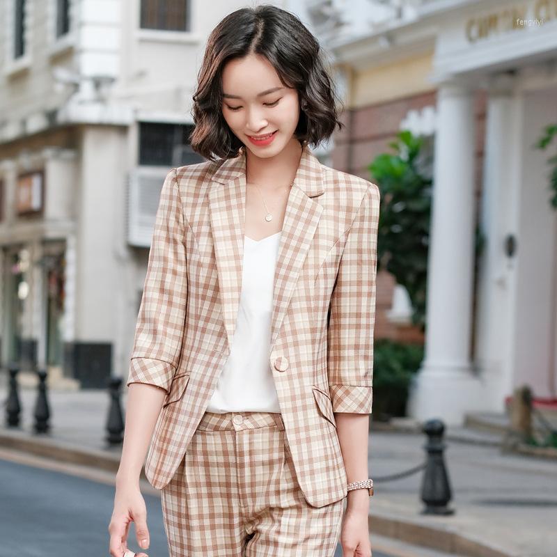 Women's Two Piece Pants IZICFLY Style Summer Yellow Plaid Blazer Suits Slim Half Office Business 2 Set Women Outfits With Work Wear, Blue coat and pant
Women's Two Piece Pants IZICFLY Style Summer Yellow Plaid Blazer Suits Slim Half Office Business 2 Set Women Outfits With Work Wear, Blue coat and pant