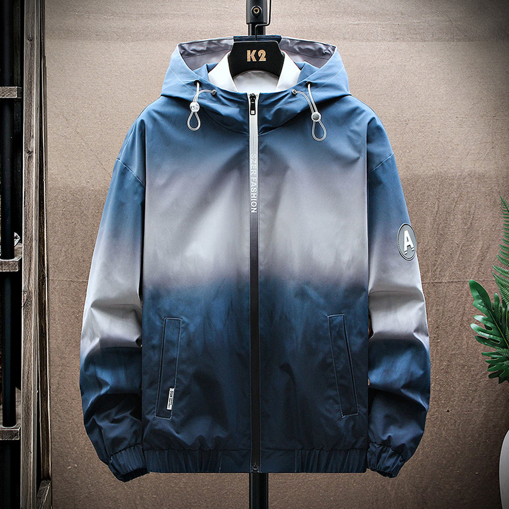 Gradient Windbreaker Jacket Men Spring and Autumn Hooded Lightweight Jackets Men Fashion Clothing Outdoor Wear Coats Plus Size, Gray
Gradient Windbreaker Jacket Men Spring and Autumn Hooded Lightweight Jackets Men Fashion Clothing Outdoor Wear Coats Plus Size, Gray