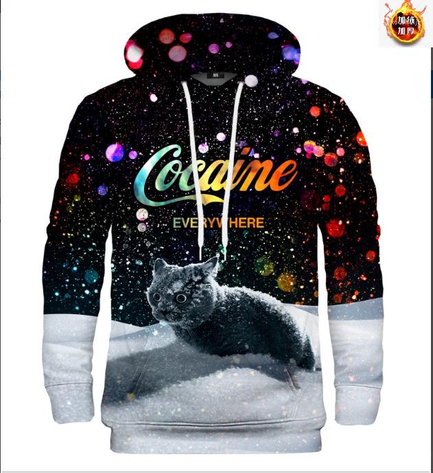 Women' Hoodies Men' 3D Long Sleeve Plush Thickened Hooded Sweater Digital Printing Animal Pattern, Black
Women' Hoodies Men' 3D Long Sleeve Plush Thickened Hooded Sweater Digital Printing Animal Pattern, Black