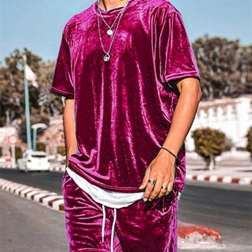 Men's Tracksuits INCERUN Men Casual Sets Velour Solid Color O-neck Short Sleeve T Shirt Drawstring Shorts Two Pieces Streetwear Men Suits 221006, Black
Men's Tracksuits INCERUN Men Casual Sets Velour Solid Color O-neck Short Sleeve T Shirt Drawstring Shorts Two Pieces Streetwear Men Suits 221006, Black