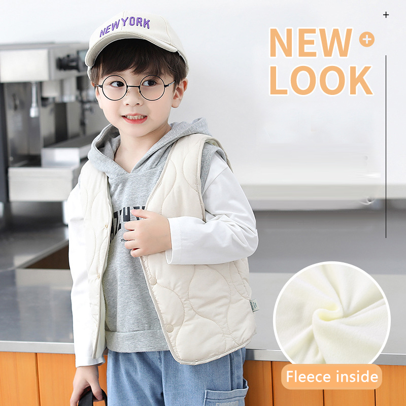 Waistcoat Korean Style Baby Vest Soft Cottonpadded Autumn Winter Baby Clothes Vests Boy Girls Jacket Kids Clothes 08Y Baby Fleece Vest 221006