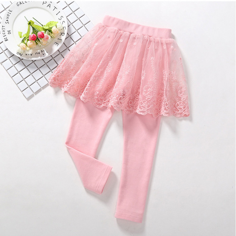 Leggings Tights Cotton Baby Girls Lace Princess Skirt pants Spring Autumn Children Slim Skirt Trousers for 2 7 Years Kids Clothes 221006
