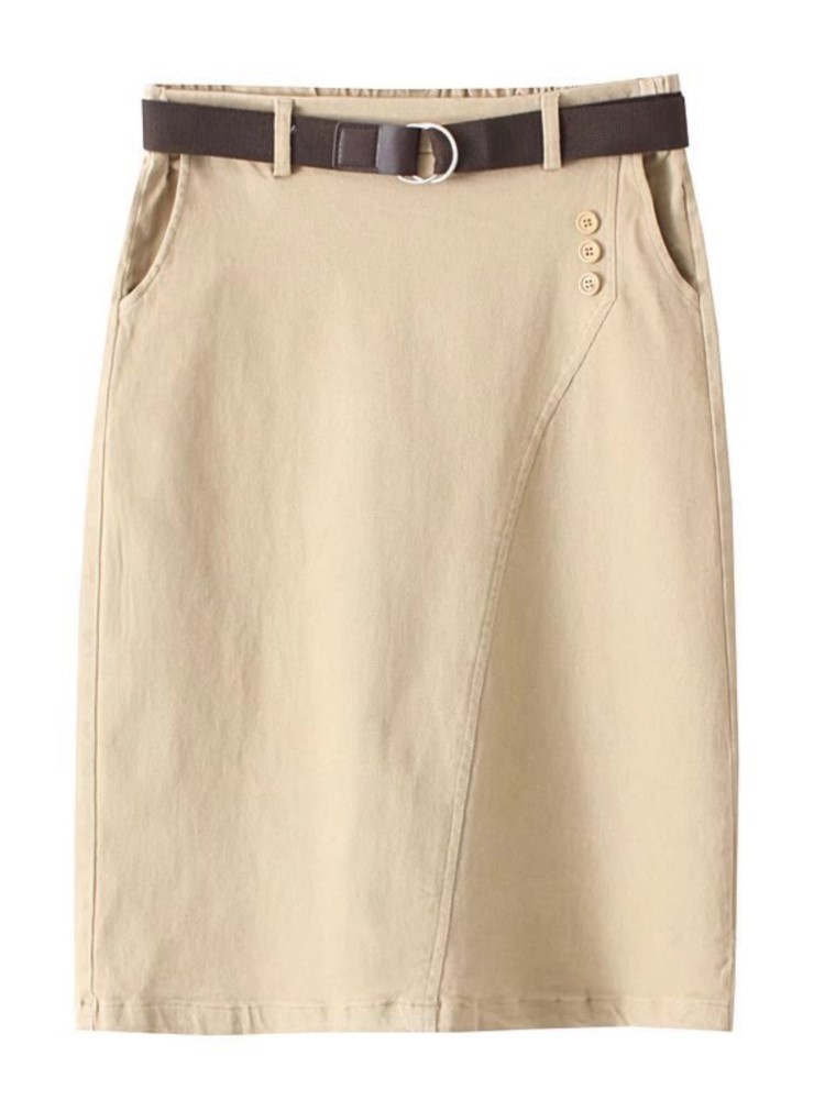 Plus size Dresses Women's Clothing Plus Size Skirts Style Spring Fashion Belt High Waist Three Button Stretch Washed Cotton Bottoms 221006, Khaki
Plus size Dresses Women's Clothing Plus Size Skirts Style Spring Fashion Belt High Waist Three Button Stretch Washed Cotton Bottoms 221006, Khaki