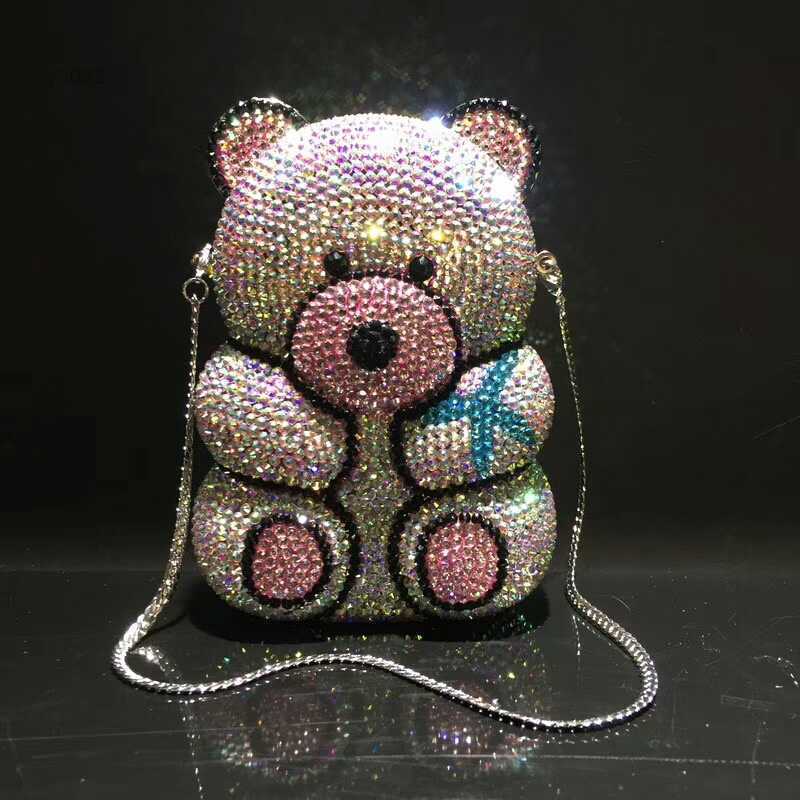 women Hollow Out Bear shape Crystal Clutch Evening Bag Wedding Party Cocktail purse wallet MInaudiere Handbag shoulder bag gifts, Show as picture4
women Hollow Out Bear shape Crystal Clutch Evening Bag Wedding Party Cocktail purse wallet MInaudiere Handbag shoulder bag gifts, Show as picture4
