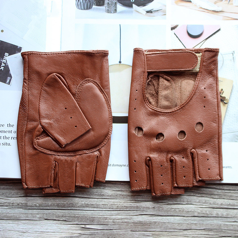 Five Fingers Gloves Women's Sheepskin Half Finger Gloves Leather Single Layer Unlined Thin Hollow Fitness Driver Motorcycle Leather Gloves 221006
Five Fingers Gloves Women's Sheepskin Half Finger Gloves Leather Single Layer Unlined Thin Hollow Fitness Driver Motorcycle Leather Gloves 221006
