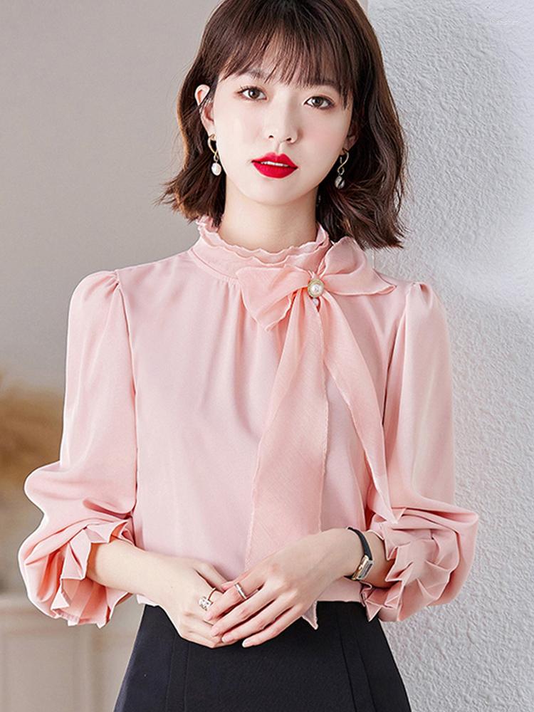 Women's Blouses Blouse Women Long Sleeve Stand Collar Chiffon Shirt Tops Blusas Mujer De Moda 2022 Shirts Blusa G24, Blue
Women's Blouses Blouse Women Long Sleeve Stand Collar Chiffon Shirt Tops Blusas Mujer De Moda 2022 Shirts Blusa G24, Blue