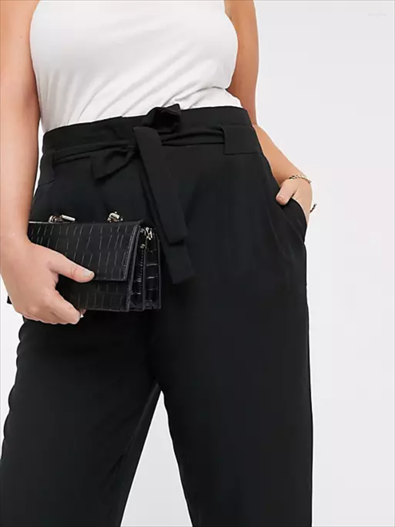 Pants Plus Size Elegant Spring Autumn Tie Waist Ankle Length Tailored Ladies Black Pocket Tapered Work Office 7XL 8XL
Pants Plus Size Elegant Spring Autumn Tie Waist Ankle Length Tailored Ladies Black Pocket Tapered Work Office 7XL 8XL