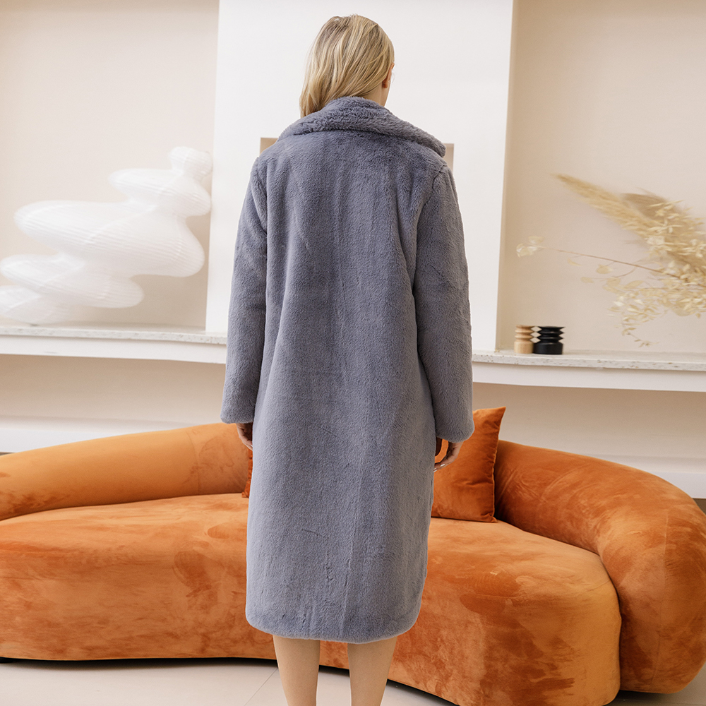 Women's Fur Faux Fur Women Winter Warm Faux Fur Coat Thick Women Long Coat Turn Down Collar Women Warm Coat Casaco Feminino 221006