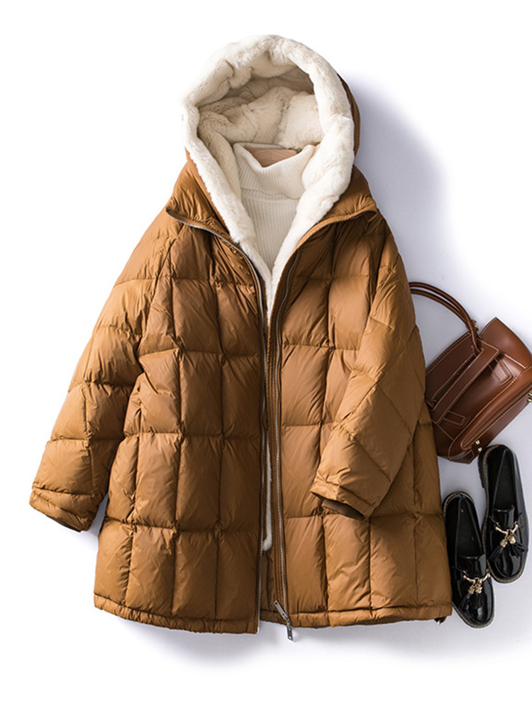 Women's Down Parkas Women Winter White Duck Down Jacket Loose Casual Plaid Down Coat Female Hooded Mink Fur Collar Medium Long Parkas Outwear 220930, Black
Women's Down Parkas Women Winter White Duck Down Jacket Loose Casual Plaid Down Coat Female Hooded Mink Fur Collar Medium Long Parkas Outwear 220930, Black