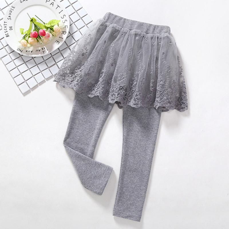 Leggings Tights Cotton Baby Girls Lace Princess Skirt pants Spring Autumn Children Slim Skirt Trousers for 2 7 Years Kids Clothes 221006