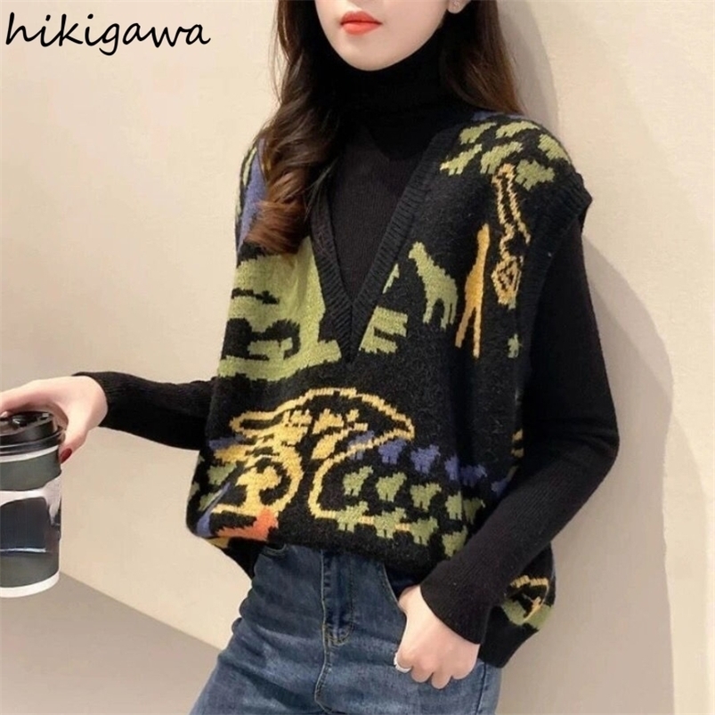 Women's Sweaters Hikigawa Sweater Vest Vintage Sleeveless V-Neck Women Tops For Female Korean Fashion Sweaters Oversized Harajuku Vests Pullover 221006, Sky blue
Women's Sweaters Hikigawa Sweater Vest Vintage Sleeveless V-Neck Women Tops For Female Korean Fashion Sweaters Oversized Harajuku Vests Pullover 221006, Sky blue