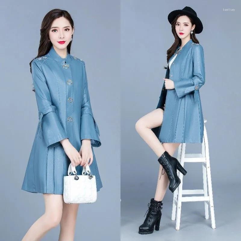 Women's Leather Women's Trench Coat 2022 Autumn Winter Fashion Luxury Faux Jacket Long Elegant Slim Outwear Female 4XL, Blue
Women's Leather Women's Trench Coat 2022 Autumn Winter Fashion Luxury Faux Jacket Long Elegant Slim Outwear Female 4XL, Blue