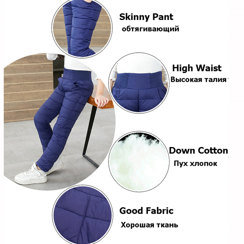 Trousers Winter Pants Kid Boys Girls Cotton Padded Thick Warm Toddler Trousers Waterproof Ski Pants High Waist Leggings Baby HPY043 2201006