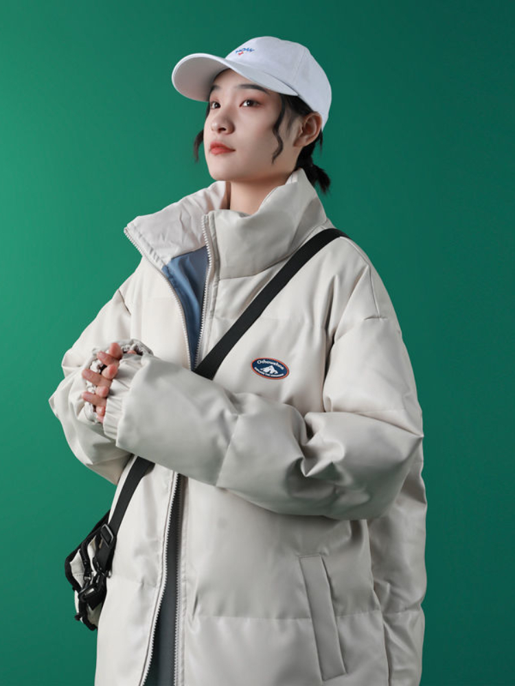 Women's Down Parkas Winter Korean Doublesided PU Padded Jacket Women Stand Collar Loose Thickd Puffer Jacket Female Black Short Parkas Outwear 22