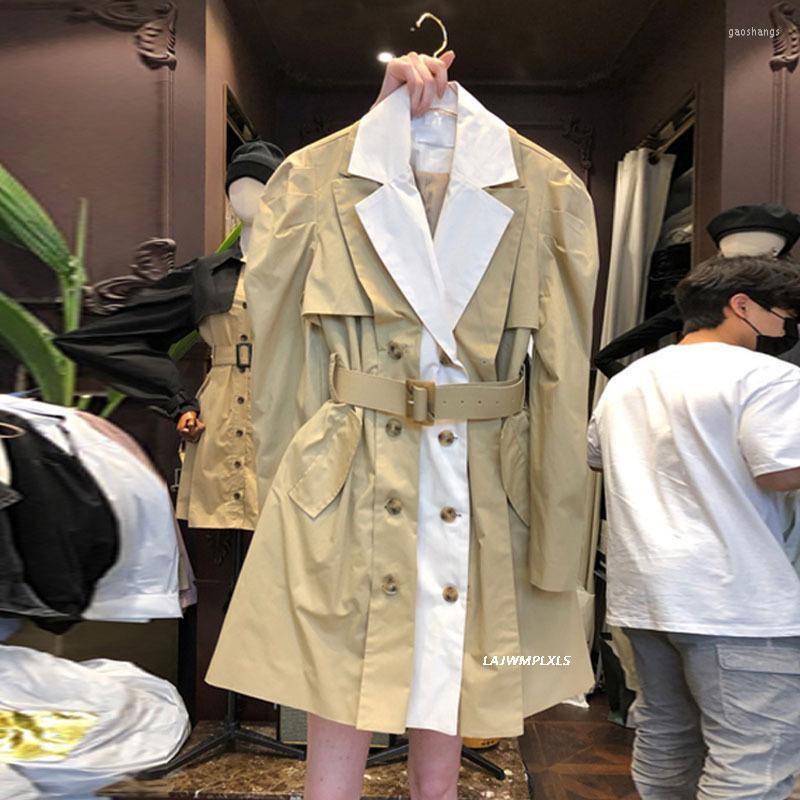 Women's Trench Coats Spring Autumn Women Jacket Korean Contrast Color Patchwork Elegant Coat Belt Slim Waist Double Breasted Jackets, Khaki
Women's Trench Coats Spring Autumn Women Jacket Korean Contrast Color Patchwork Elegant Coat Belt Slim Waist Double Breasted Jackets, Khaki