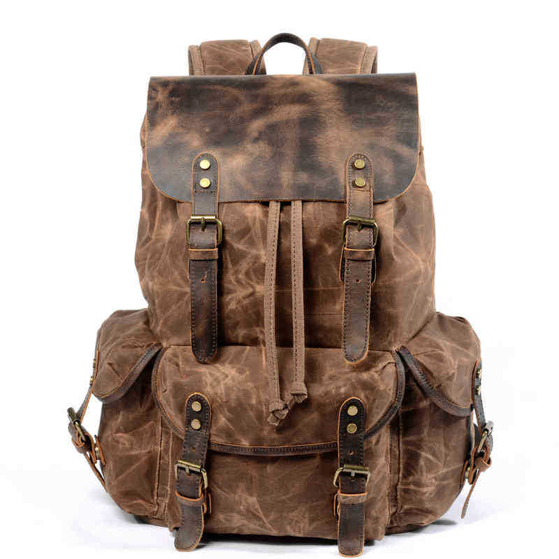 Backpack Style Leisure Student Drawstring Men s Oil Wax Canvas Bag Trend Inclined Travel 220920, Khaki
Backpack Style Leisure Student Drawstring Men s Oil Wax Canvas Bag Trend Inclined Travel 220920, Khaki