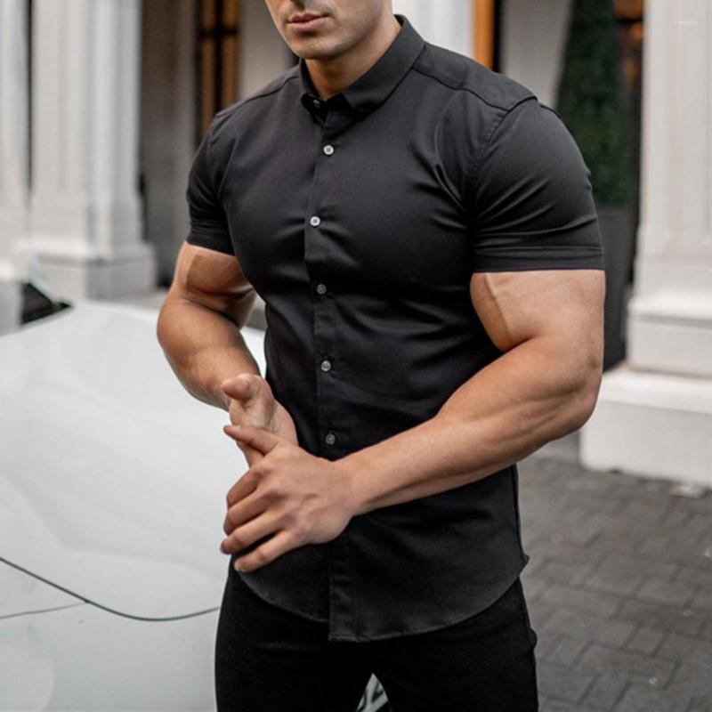 Men's Casual Shirts Slim Fit Short Sleeves Turn-down Collar Business Tops Solid Color Handsome Buttons Men Shirt Single-breasted Summer Top, Black
Men's Casual Shirts Slim Fit Short Sleeves Turn-down Collar Business Tops Solid Color Handsome Buttons Men Shirt Single-breasted Summer Top, Black