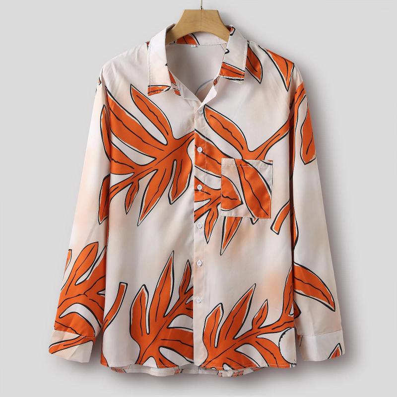 Men's Casual Shirts Male Autumn Leaf Print Shirt Turn Down Collar Long Sleeve Blouse Women X Large, Orange
Men's Casual Shirts Male Autumn Leaf Print Shirt Turn Down Collar Long Sleeve Blouse Women X Large, Orange
