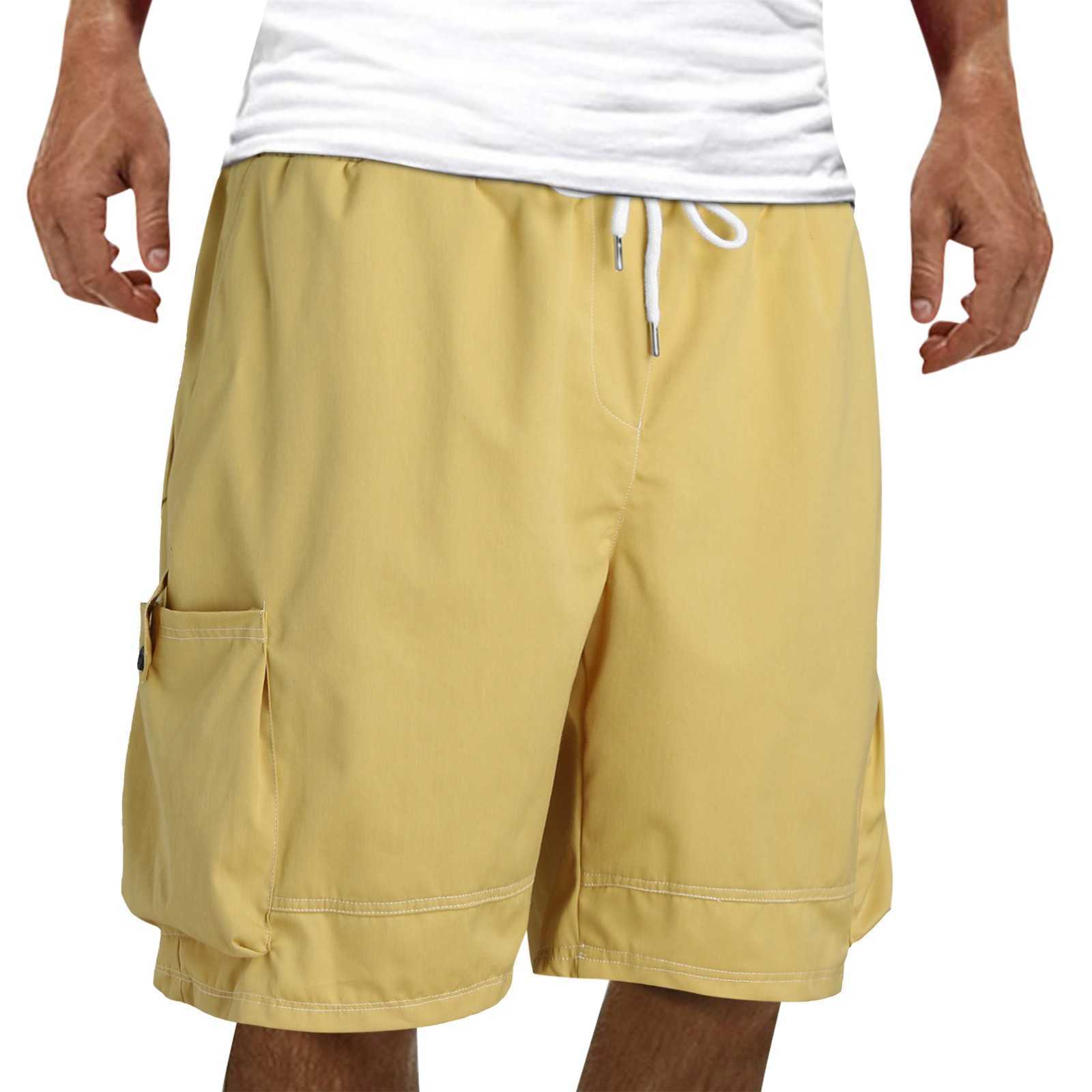 Men's Pants Mens Solid Color Button Casual All Match Shorts Fashionable Woven Cargo With Pockets Toddler Critter Tights G220929