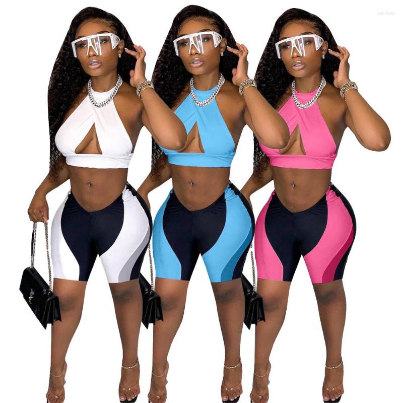 Women' Tracksuits Hanging Neck Open Back And Hollow Out Two-piece Suit In Front Of Chest, Blue
Women' Tracksuits Hanging Neck Open Back And Hollow Out Two-piece Suit In Front Of Chest, Blue