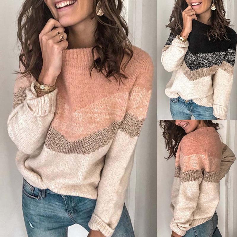 Women' Sweaters Kf-Women' Fashion Color Contrast Stitching Sweater Pullover Round Neck Raglan Sleeve, Pink
Women' Sweaters Kf-Women' Fashion Color Contrast Stitching Sweater Pullover Round Neck Raglan Sleeve, Pink