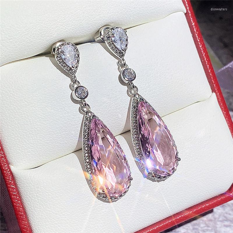 Stud Earrings Trendy Long Crystal Silver Color Pink Waterdrop Drop Jewelry For Women Girls Gift Wholesale
Stud Earrings Trendy Long Crystal Silver Color Pink Waterdrop Drop Jewelry For Women Girls Gift Wholesale