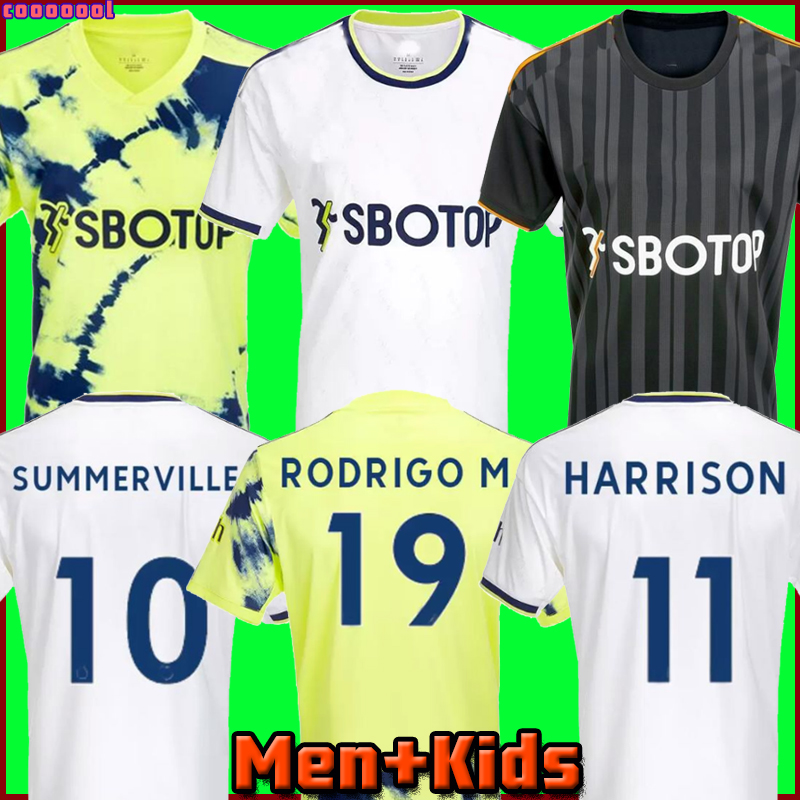 22 23 BAMFORD Soccer Jerseys Adams Aaronson Leeds HARRISON home away 2022 2023 Llorente Luis Sinisterra football shirt Uniforms kids kit sets