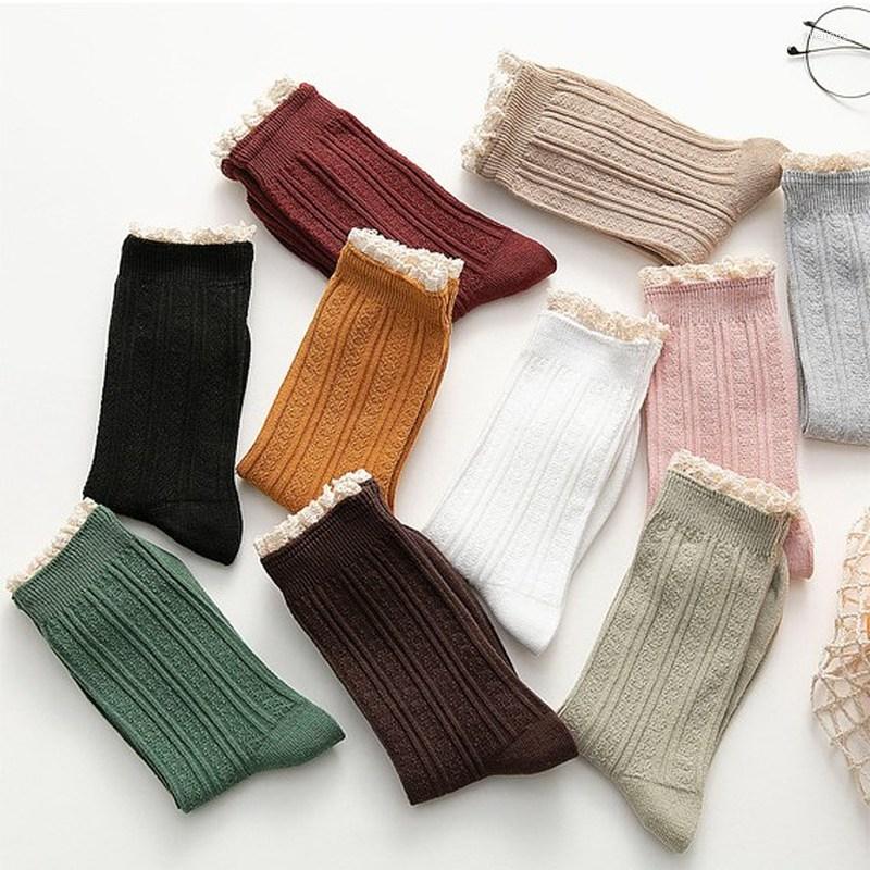 Women Socks Lacework Breathable Harajuku Ruffles Solid Cotton Vintage Streetwear Crew Sock Japanese Kawaii Cute Women's, Black
Women Socks Lacework Breathable Harajuku Ruffles Solid Cotton Vintage Streetwear Crew Sock Japanese Kawaii Cute Women's, Black
