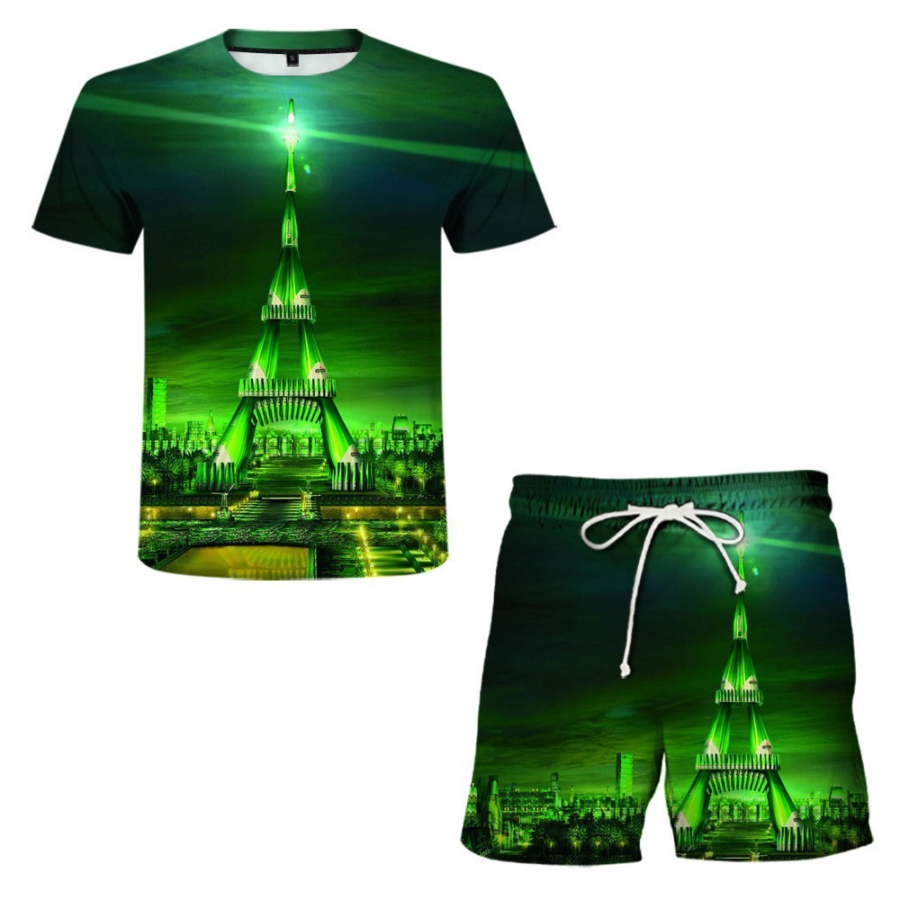 Men's Tracksuits Summer Hip Hop Casual Hawaiian Beer 3D printed men's suit 2 pieces casual O-collar shirt shorts 221006