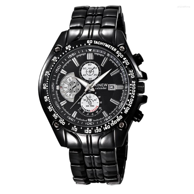 Wristwatches Fashion Men Watch Three Eyes Stainless Steel Belt Watches For Male Quartz Montre Homme, Black
Wristwatches Fashion Men Watch Three Eyes Stainless Steel Belt Watches For Male Quartz Montre Homme, Black