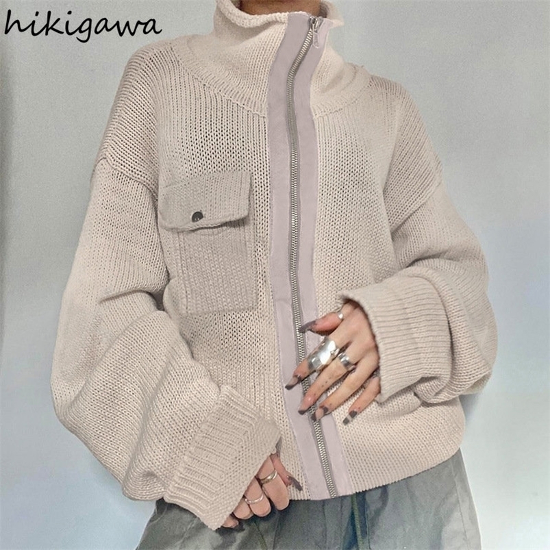 Women' Knits Tees Oversized Cardigan Wome' Clothing Turtleneck Casual Zipper Sueter Muejer Loose Pocket Knitted Sweater Coat Pull Femme 221006, Gray
Women' Knits Tees Oversized Cardigan Wome' Clothing Turtleneck Casual Zipper Sueter Muejer Loose Pocket Knitted Sweater Coat Pull Femme 221006, Gray