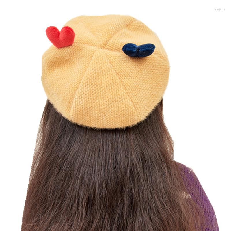 Hats Autumn Winter Children's Knitted Love Heart Beret Caps Cute Kids Candy Color Warm Baby Girls Woolen, Pink
Hats Autumn Winter Children's Knitted Love Heart Beret Caps Cute Kids Candy Color Warm Baby Girls Woolen, Pink