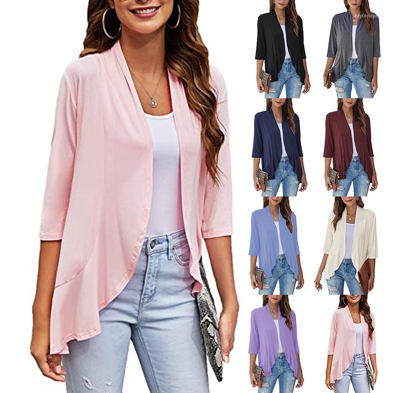 Women' Blouses Spring And Summer Women' Tops Solid Color Cardigan Coats Autumn Casual Three-quarter Sleeve Ruffled Blouse Women, Black
Women' Blouses Spring And Summer Women' Tops Solid Color Cardigan Coats Autumn Casual Three-quarter Sleeve Ruffled Blouse Women, Black