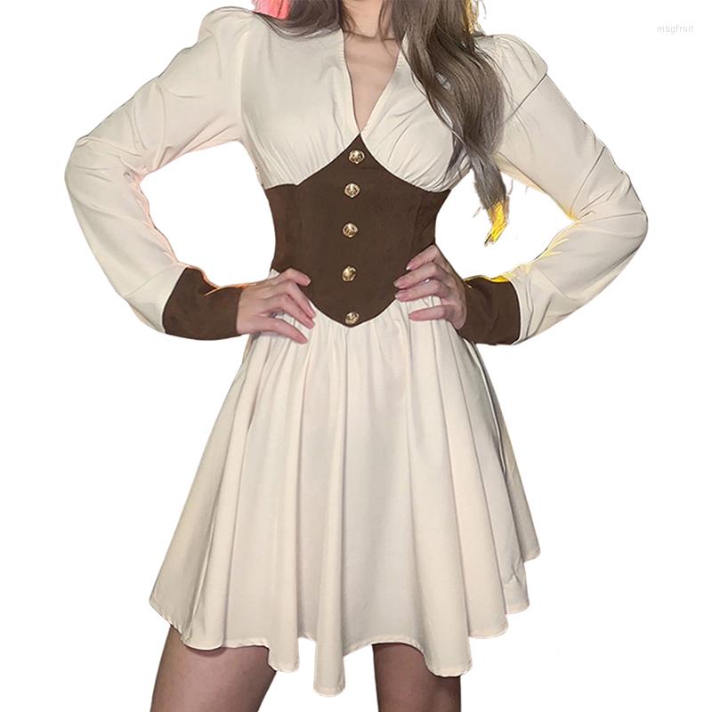 Casual Dresses Women' Vintage Color Block Short A-line Dress Long Sleeve Deep V-neck Button Decoration Bodycon Party Fairy Y2k
Casual Dresses Women' Vintage Color Block Short A-line Dress Long Sleeve Deep V-neck Button Decoration Bodycon Party Fairy Y2k