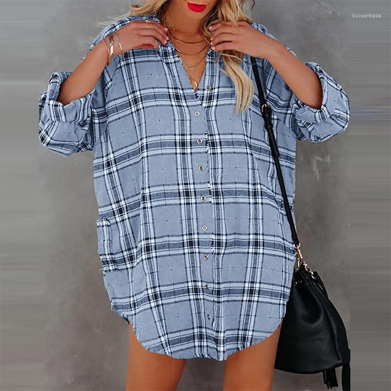 Casual Dresses Fashion Turn-Down Collar Button Mini Dress Vintage Plaid Print Shirt For Women Pockets Long Sleeve Streetwear, 06 sky blue
Casual Dresses Fashion Turn-Down Collar Button Mini Dress Vintage Plaid Print Shirt For Women Pockets Long Sleeve Streetwear, 06 sky blue