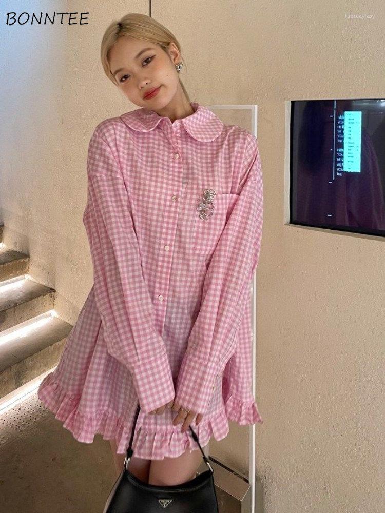 Casual Dresses Women Pink Plaid Fashion Loose Design Autumn Ruffles Sweet Style Korean Student Mini Lovely Vestidos Party Wear Simple
Casual Dresses Women Pink Plaid Fashion Loose Design Autumn Ruffles Sweet Style Korean Student Mini Lovely Vestidos Party Wear Simple