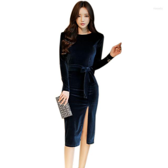 Casual Dresses 2022 Spring Autumn Velvet Dress Women Long Sleeve High Split Sexy Evening Party Bodycon With Sashes Vestidos 1311, W001311 black
Casual Dresses 2022 Spring Autumn Velvet Dress Women Long Sleeve High Split Sexy Evening Party Bodycon With Sashes Vestidos 1311, W001311 black