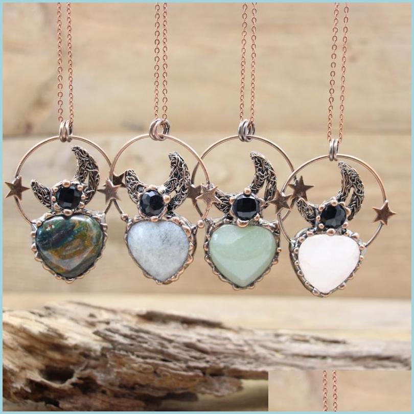 Pendant Necklaces Pendant Necklaces Natural Stone Heart Soldered Bronze Star Moon Pendants Crystal Labradorite Aventurine An Bdesybag Dh8Gh
Pendant Necklaces Pendant Necklaces Natural Stone Heart Soldered Bronze Star Moon Pendants Crystal Labradorite Aventurine An Bdesybag Dh8Gh