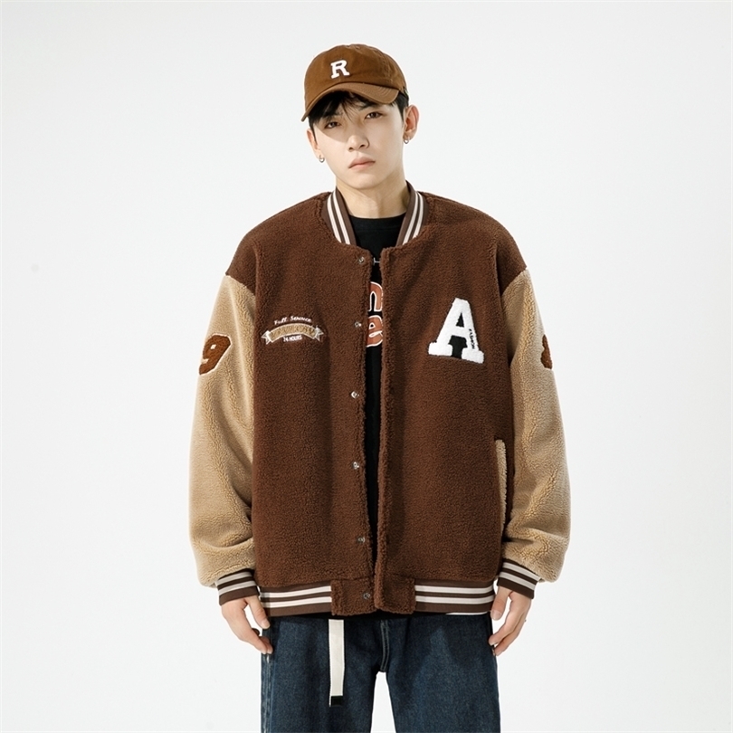 Mens Jackets Oversized Lamb Wool Varsity Jacket Men Winter Japan Style Allmatch Hip Hop Casual Warm Baseball Jacket Male 221006, Black
Mens Jackets Oversized Lamb Wool Varsity Jacket Men Winter Japan Style Allmatch Hip Hop Casual Warm Baseball Jacket Male 221006, Black