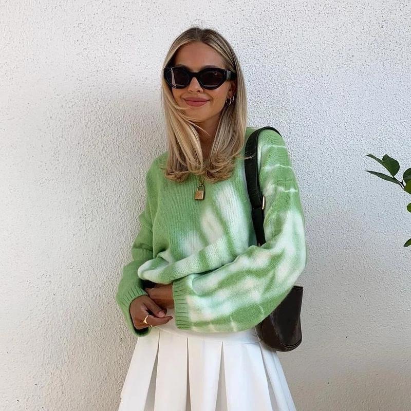 Women' Sweaters Women Knitted Grunge Vintage Long Sleeve Knit Striped Y2k Tie Dye Sweater Winter Streetwear Oversize Pullovers Female, Green
Women' Sweaters Women Knitted Grunge Vintage Long Sleeve Knit Striped Y2k Tie Dye Sweater Winter Streetwear Oversize Pullovers Female, Green