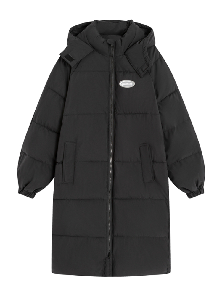 Women's Down Parkas Women Black Puffer Jacket Winter Thick Hooded Long Parkas Mujer Female Casual Loose Oversized Korean Cotton Padded Coat 22093