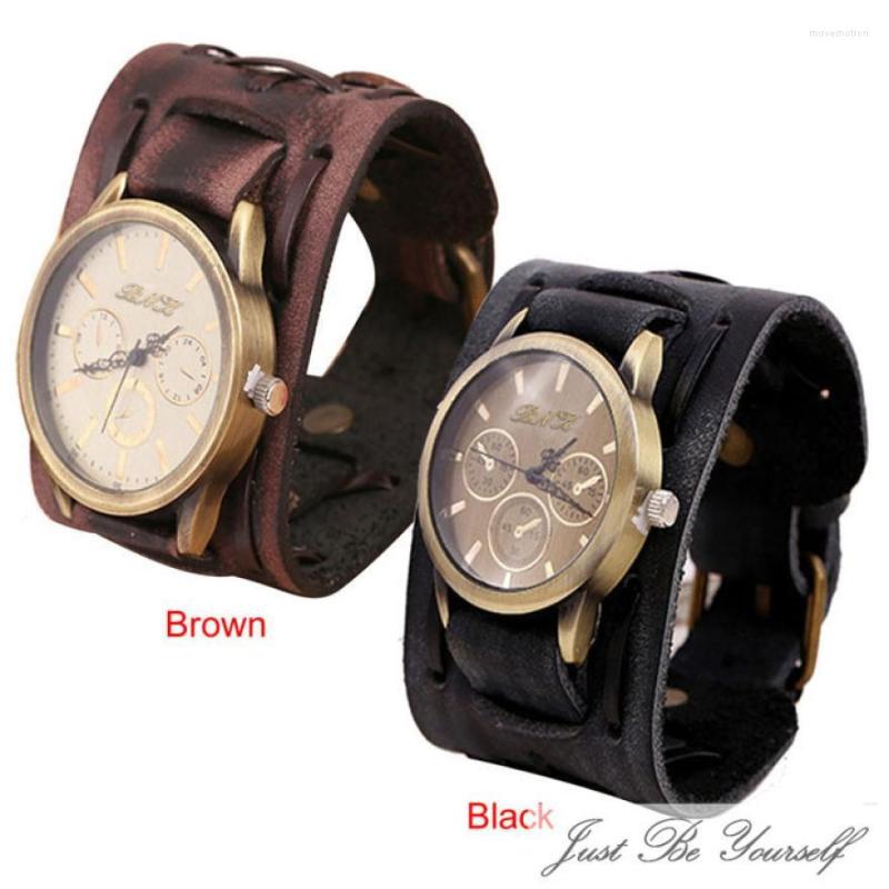 Wristwatches Selling Retro Punk Rock Brown Big Wide Leather Bracelet Cuff Men Watch Quartz Wrist Watches Horloges Xfcs Saat Clock, Black
Wristwatches Selling Retro Punk Rock Brown Big Wide Leather Bracelet Cuff Men Watch Quartz Wrist Watches Horloges Xfcs Saat Clock, Black